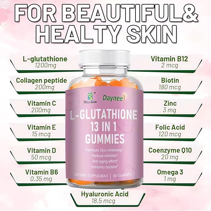 L-Glutathione Anti-Aging gummies – Skin Whitening & Detox Support