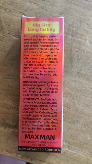 Maxman Penis Enlargement Gel for Men – Last Longer