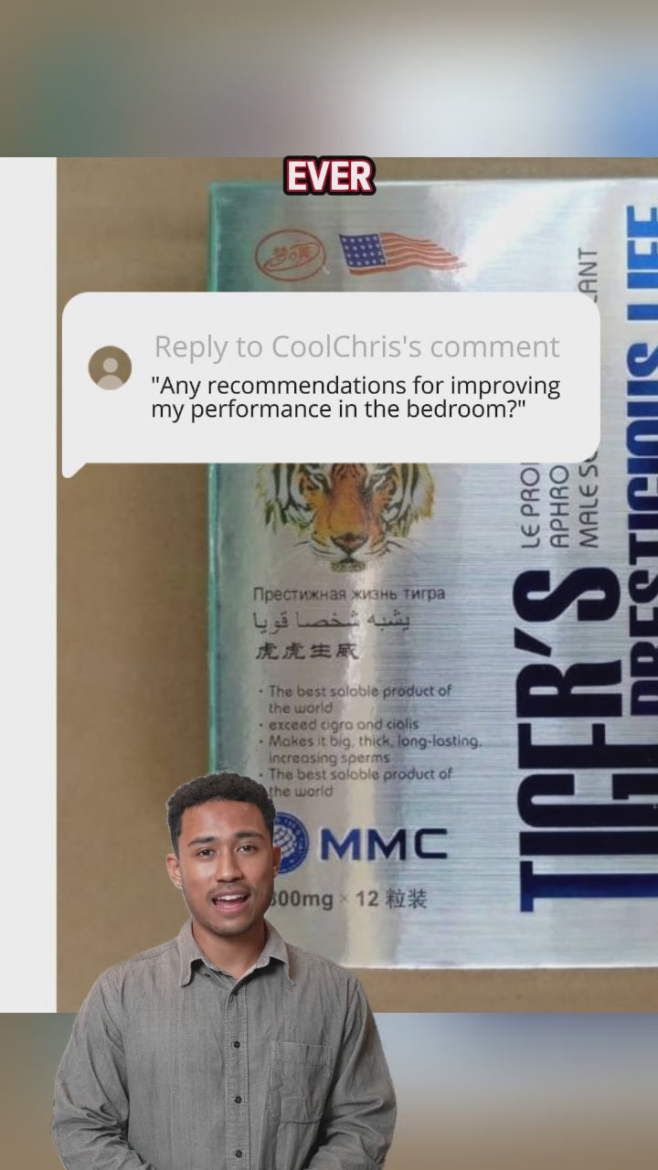 Tiger Prestigious Life capsules close-up for male vitality