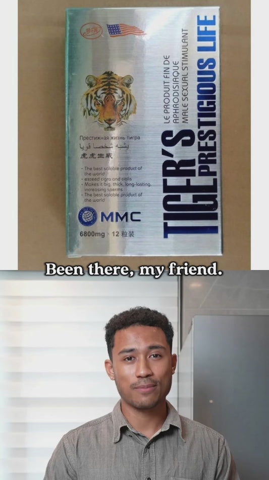 Tiger Prestigious Life male enhancement supplement packaging