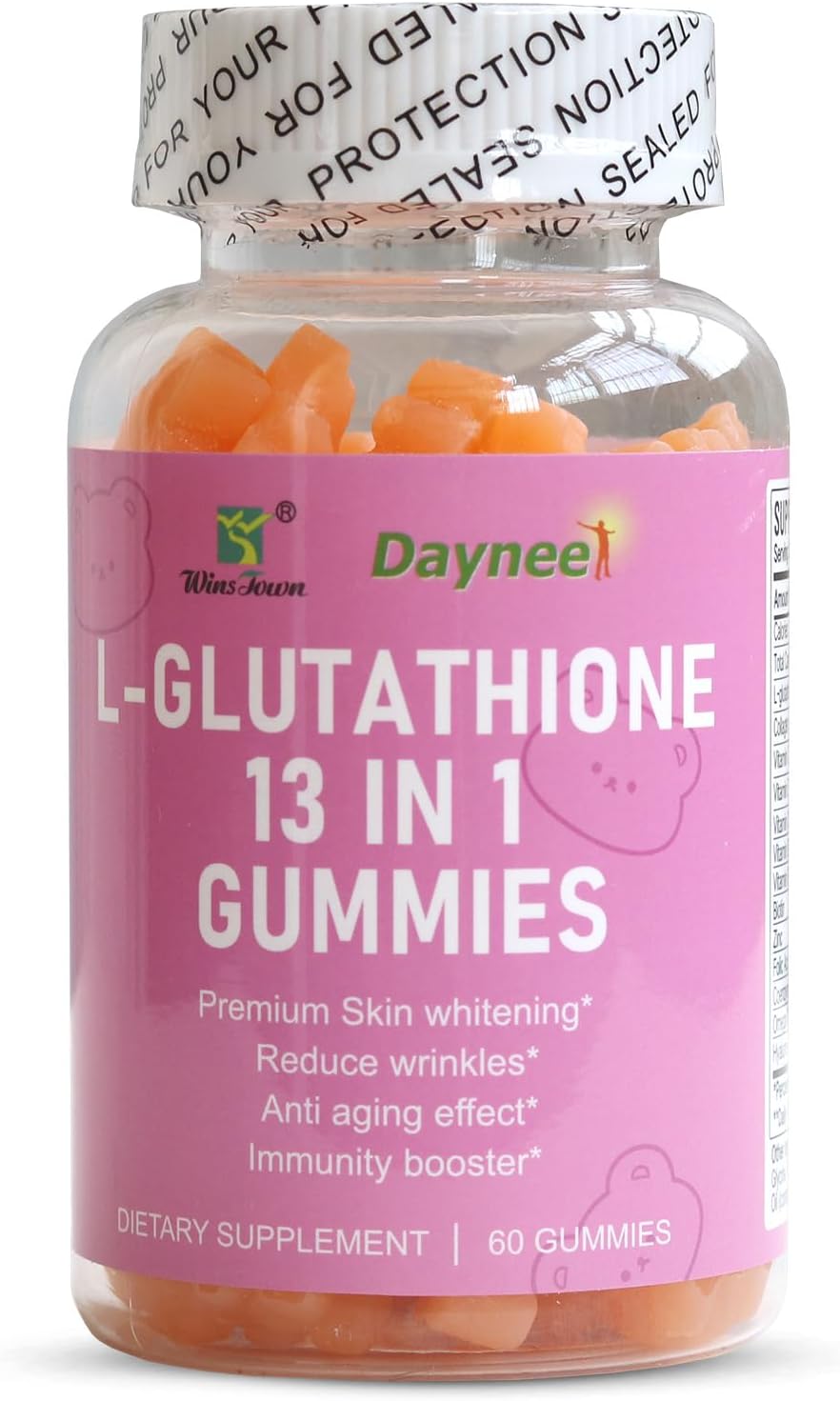 L-Glutathione Anti-Aging gummies – Skin Whitening & Detox Support